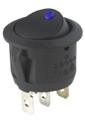 Round Rocker Switch w/ Blue Illumination