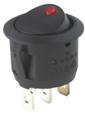 Round Rocker Switch w/ Red Illumination