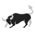 Black Bull Charging Bull Stainless Steel 3d Design Emblem