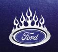 Ford Oval Stainless Steel Tribal Flame Trim - Large 6"