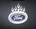 Ford Oval Stainless Steel Tribal Flame Trim - Large 9"