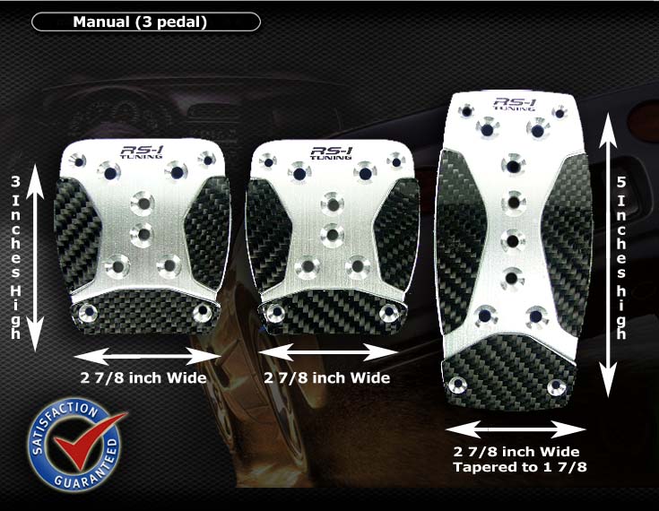 RS 1TUNING Pedals Silver Real Carbon Fiber Manual